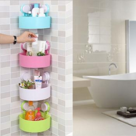 Creative Bathroom Organizer- 4 Stacks (Pink, White, Blue & Green)
